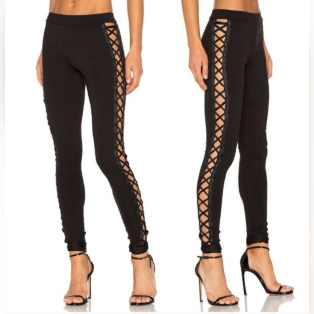 Fenty Puma Black Lace-Up Leggings Size M - Picture 2 of 12